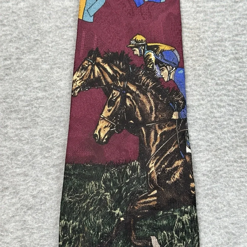 Robert Talbott House Of Walsh Necktie Silk Horse Racing Jockeys Hand Sewn In USA